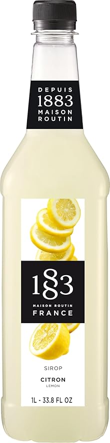 1883 Lemon Syrup for Drinks, Made in France, 1 Liter Plastic Bottle