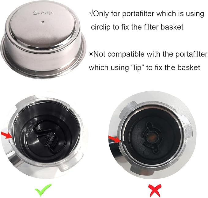 51mm Pressurized Filter Basket Compatible with Gevi/CASABREWS/CAPRESSO - Dual Wall Filter Basket - 2 Cups Capacity