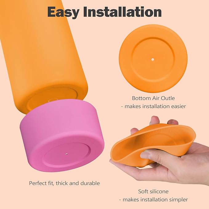 2PCS Silicone Boot for Owala 24oz FreeSip Water Bottle, Anti-Slip Scratch-Resistant Bottom Sleeve, Protective Sports Bottles Accessories, BPA-Free