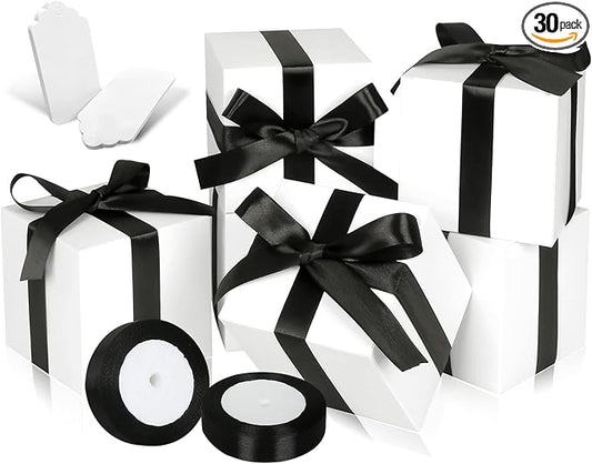 50 Pack Small Gift Boxes, 3x3x3 Favor Boxes White Paper Gift Boxes with Lids for Presents, Crafting, Cupcake Boxes, Gifts, Candy Boxes for Wedding Party Bridal Shower Baby Shower Favors