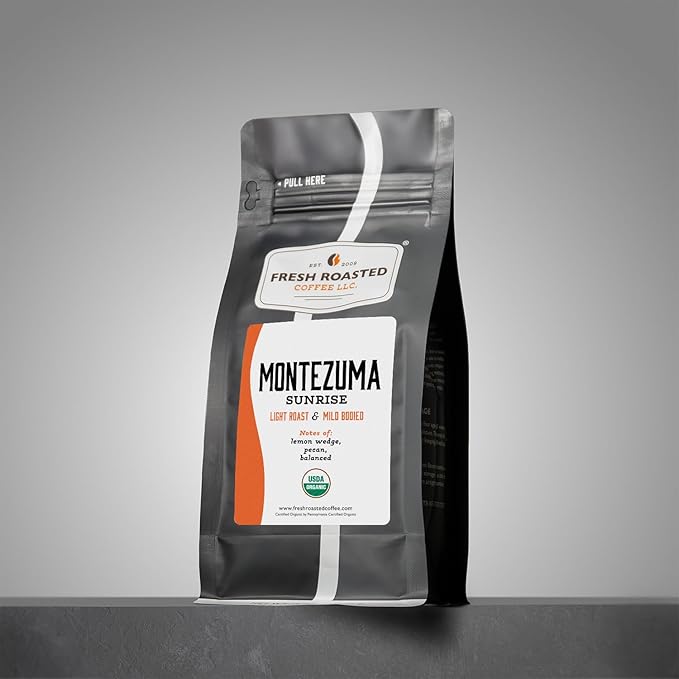 Fresh Roasted Coffee, Organic Montezuma Sunrise| USDA Organic, Kosher | Medium Roast 12 oz Whole Bean