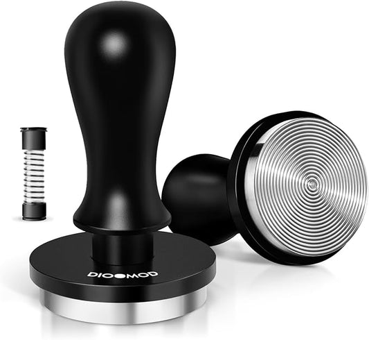 54mm Espresso Tamper – Spring Loaded Coffee Tamper Tool with 30lbs Pressure, Stainless Steel Flat Base for Breville Sage Portafilter Basket, Barista Accessories