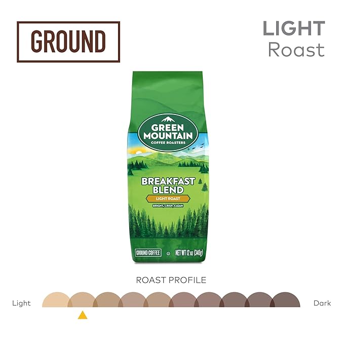 Green Mountain Coffee Roasters Breakfast Blend, Ground Coffee, Bagged 18 oz