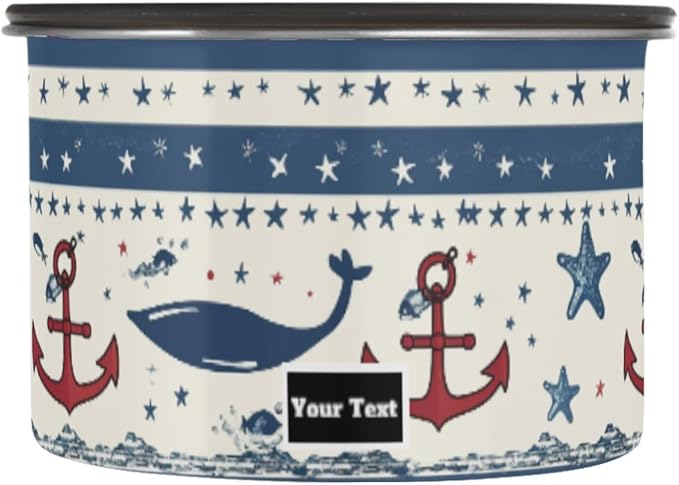 ALAZA Sailboat Anchor Stars Stripe Airtight Coffee Bean Canister Customed 500ml Food Storage Containers with Lids For Gournd, Tea, Sugar, Flour, Rice, Cereal, Candy Cookie Jar