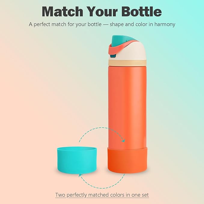 2PCS Silicone Boot for Owala 24oz FreeSip Water Bottle, Anti-Slip Scratch-Resistant Bottom Sleeve, Protective Sports Bottles Accessories, BPA-Free