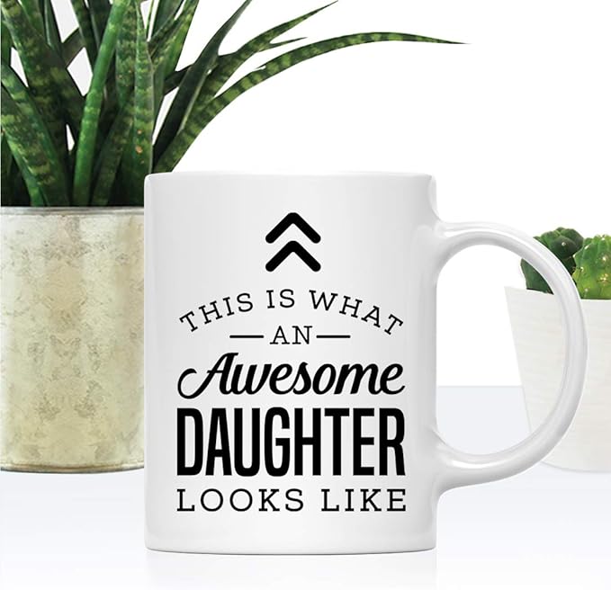 Andaz Press 11oz. Ceramic Coffee Tea Mug Thank You Gift, This is What an Awesome Daughter Looks Like, 1-Pack, Birthday Christmas Gift Ideas Coworker Him Her, Includes Gift Box