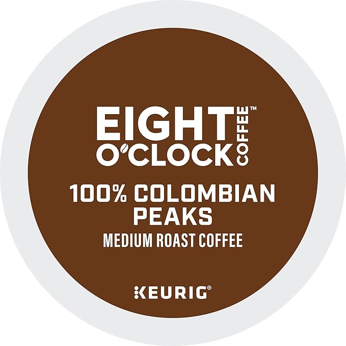 Eight O'Clock Coffee Colombian Peaks Keurig Single-Serve K-Cup Pods, Medium Roast Coffee, 72 Count
