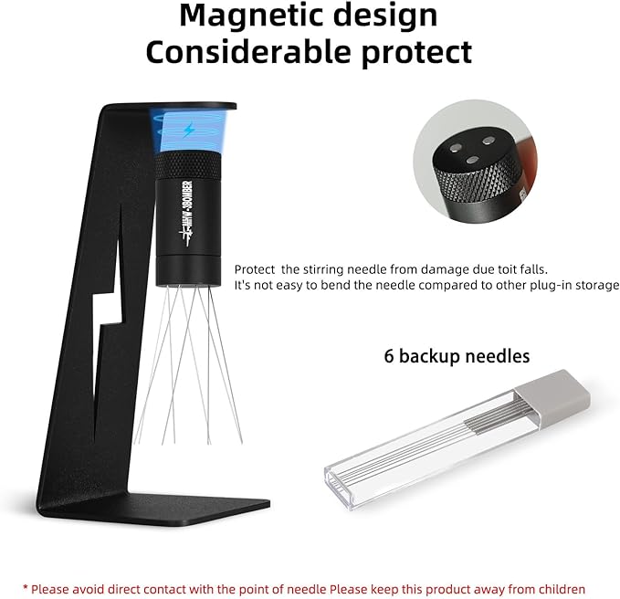 MHW-3BOMBER WDT Tool Espresso Distribution Tool with Magnetic Stand, Adjustable Needle Range, 0.4mm Stainless Steel Needles (8+6 Spare), Anti-Clumping Coffee Stirrer for 51/54/58mm Portafilter, T6126