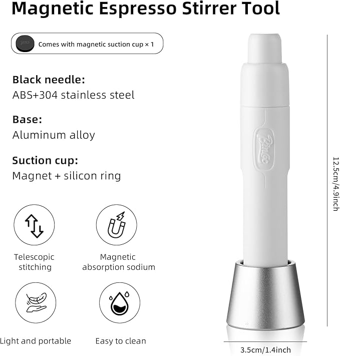 Flick WDT Espresso Distribution Tool - Magnetic Espresso Stirrer Tool with Stainless Steel Retractable Needles, Coffee Needle Distribution Stirrer for Barista