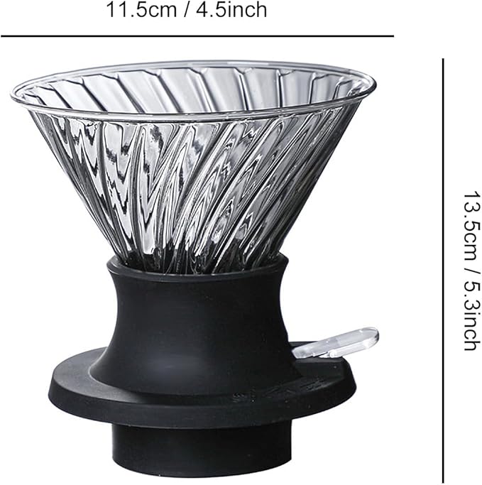 BeeCa Clever Coffee Dripper, Glass Coffee Maker with One-Switch Control for French Press & Drip Styles, Beginner-Friendly All-in-One Brewing System, Includes Paper Filters (Size 02)