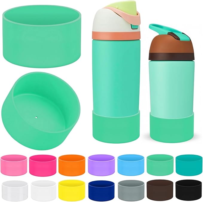 2PCS Silicone Protector Boots Compatible with Owala Kids 16oz & 14oz, Accessories for 12oz - Anti-Slip, Scratch-Resistant, Suitable for School, Outdoor, Easy Grip
