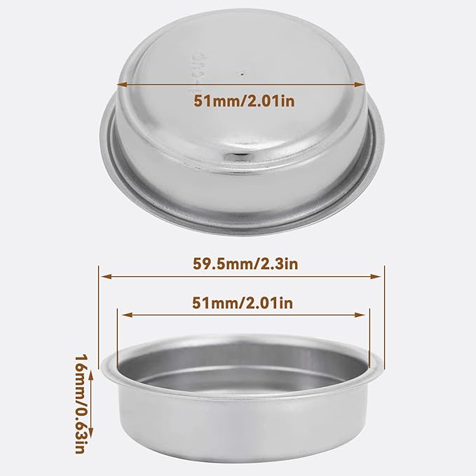 51mm Portafilter Filter Basket, 1-Cup Reusable Stainless Steel Coffee Filters Espresso Filter Basket Espresso Machine Accessories for Portafilter Coffee Machine
