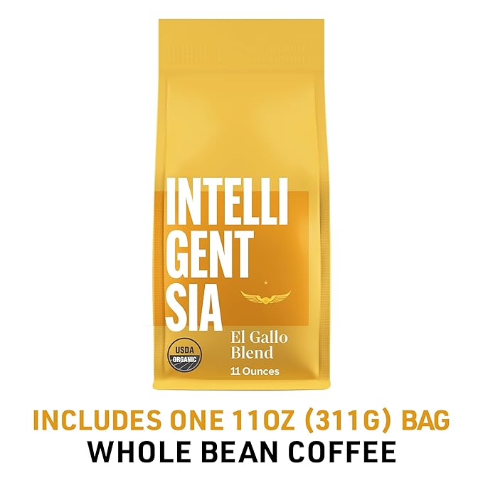 Intelligentsia Coffee, USDA Organic Light Roast Whole Bean Coffee, 100% Arabica Coffee - El Gallo Blend 11 Ounce Bag