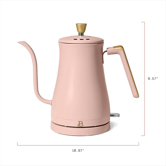 1-Liter Electric Gooseneck Kettle, 1200W Fast Heating Pour Over Coffee and Tea Kettle with Precise Spout (Rose)