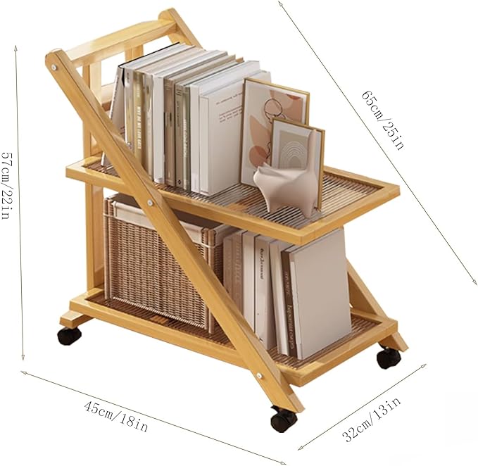 Folding Side Table Glass Coffee Station Table on Wheels,Movable Coffee Bar Stand Cart with Storage,Foldable Coffee Table,for Home Kitchen, Entryway, Living Room,Dining Room(Yellow,45x32x57cm)