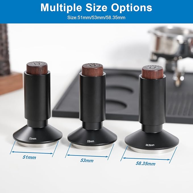 XIXUBX 58.35mm Espresso Tamper & Magnetic WDT Tool, Barista Cofee Tamper with Spring Loaded, Anodized Aluminum Alloy Handle, Stainless Steel Corrugated Base with Cover for Portafilter Basket