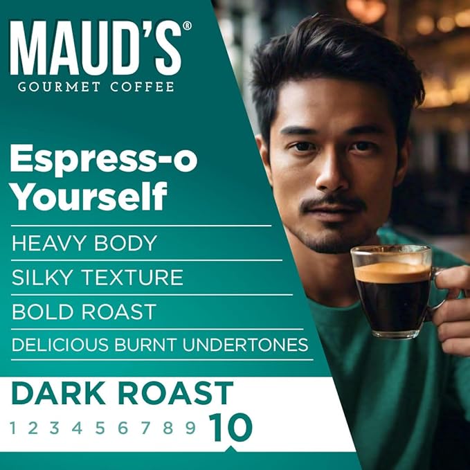 Maud's Espresso Coffee Pods, 200 ct, Dark Roast in Single Serve Pods – 100% Arabica Coffee, Compatible with Keurig K Cups Maker