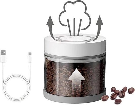 Electric Airtight Coffee Vacuum Canister, Vacuum Seal Jars for Coffee Bean Storage, Automatic Vacuum Seal Containers for Ground Coffee-Keeps Coffee Fresh with Electric Air Extraction Technology 600ml