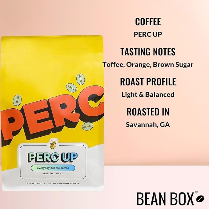 PERC UP - Roasted by Perc Coffee - Whole Bean Coffee - 12 Ounce Bag