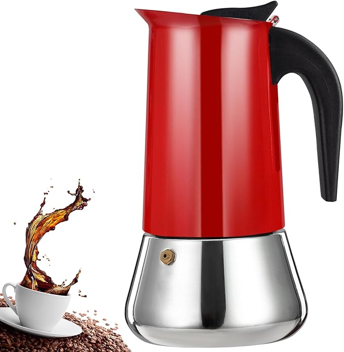 DITOSH 12 Cup Stovetop Espresso Maker Stainless Steel Moka Pot Stove Top Percolator Italian Coffee Makers Capable Mocha Greca Machine Cafe Classic Induction Cookers for Home and Camping 600ml 20oz