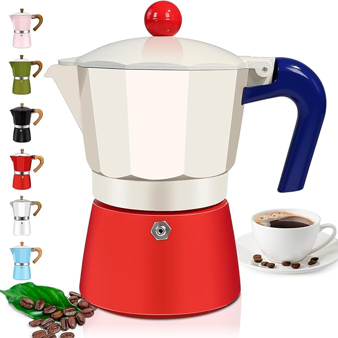 DITOSH 6 Cup Aluminum Espresso Stovetop Moka Pot Express Coffee Maker Percolator Italian Classic Mocha Coffee Machine for Italian and Cuban Cafe Brewing for Home Camping 300ml