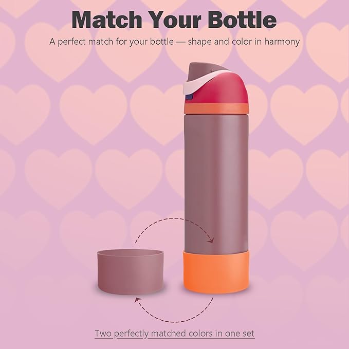 2PCS Silicone Boot for Owala 24oz FreeSip Water Bottle, Anti-Slip Scratch-Resistant Bottom Sleeve, Protective Sports Bottles Accessories, BPA-Free