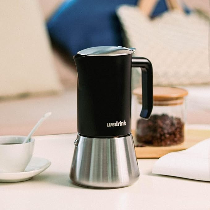 wedrink Stovetop Espresso Maker 9 Espresso Cups Stainless Steel Moka Pot for Greca, Induction, Electric & Gas Stoves(15 OZ/450ml)