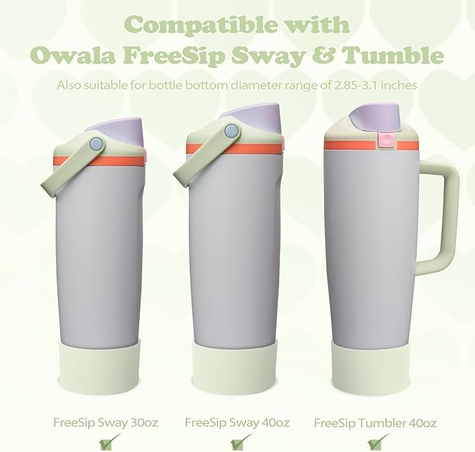 Silicone Boot for Owala 30oz & 40oz FreeSip Sway Bottles & Tumblers - Non-Slip, Scratch-Resistant, Stability Enhancer, Available in 12 Colors (Beach House Green)