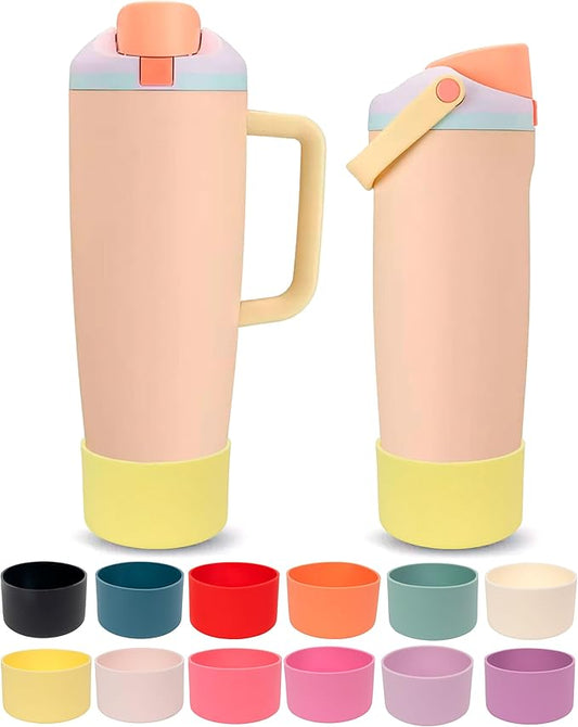 Silicone Boot for Owala 30oz & 40oz FreeSip Sway Bottles & Tumblers - Non-Slip, Scratch-Resistant, Stability Enhancer, Available in 12 Colors (Yuzu Yellow)