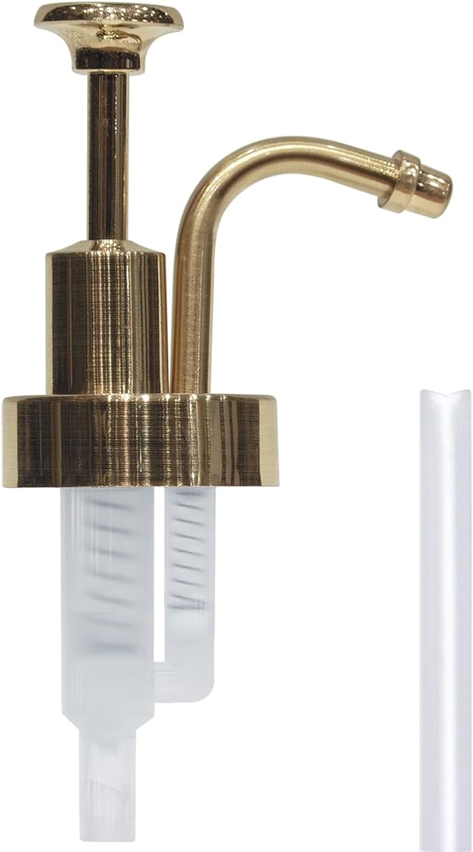 Soap&Lotion Dispensers Replacement Made of ABS Material,Smooth Action Oil Can Pump Head Suitable for Wider Mouth Bottle of 1.3 in (33 mm) Thread,Stylish Pump for Bottles DIY-Chrome Gold