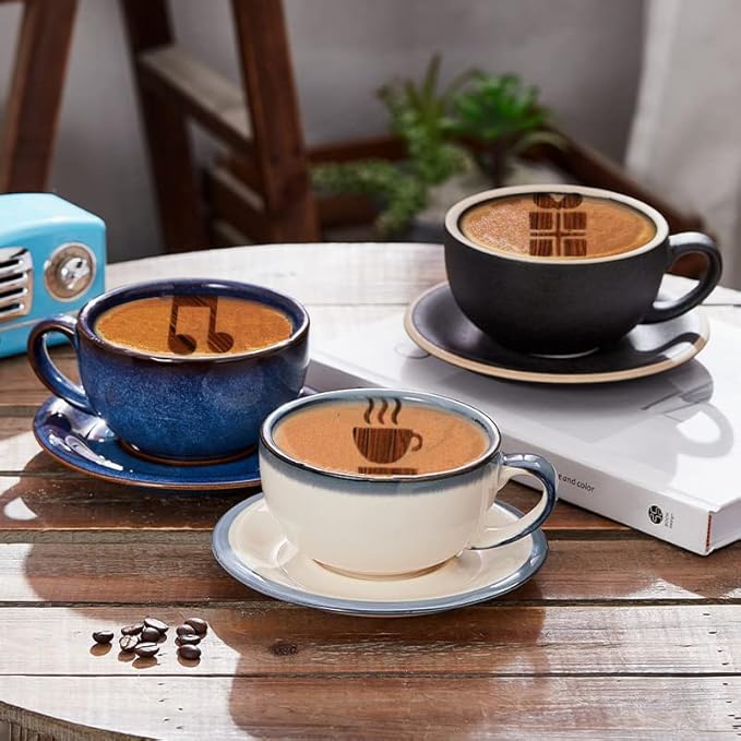 45 Coffee Stencils+2 Mesh Powder Shakers, Cake Baking Templates Coffee Decoration Stencils Coffee Art Template Coffee Mold Tool for Christmas Thanksgiving Cake Coffee Cappuccino