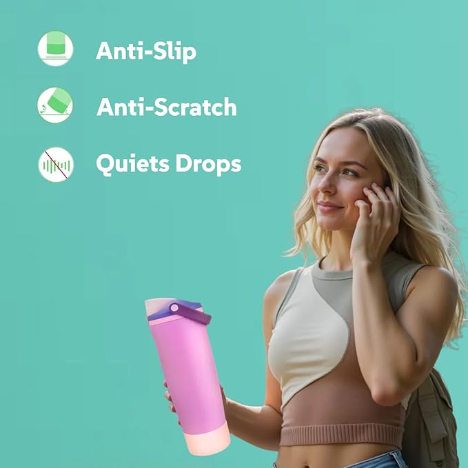 Silicone Boots Compatible with Owala 30oz & 40oz FreeSip Sway Bottles – Non-Slip, Scratch-Resistant Protective Sleeve
