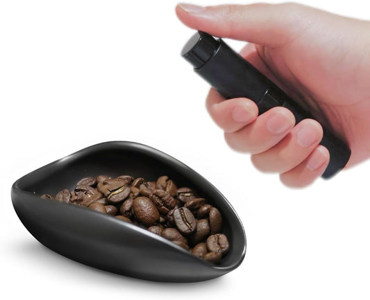 Coffee Bean Dosing Cup and Spray Bottle Set, Ceramic Single Dosing Tray for Coffee&Tea, Dosing Vessel Espresso Accessories for Coffee Bar, Black
