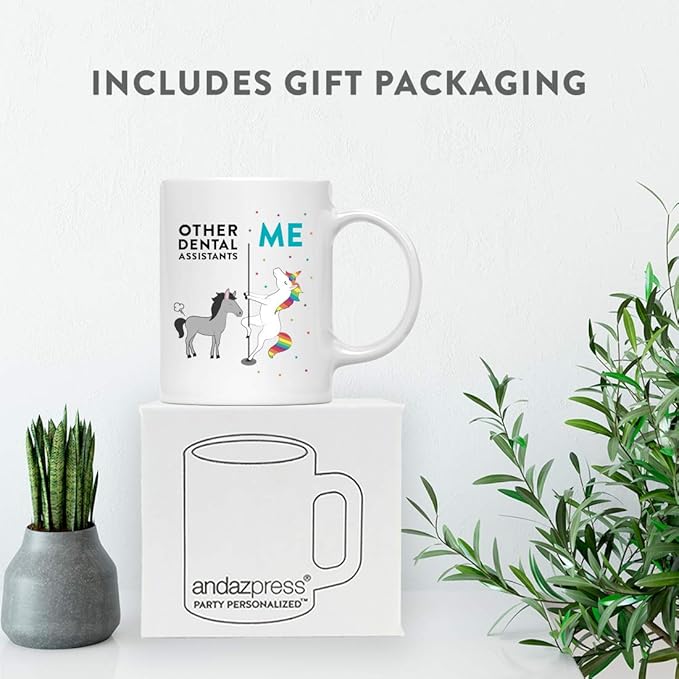 Andaz Press Funny Quirky 11oz. Ceramic Coffee Tea Mug - Thank You Gift, Horse Unicorn, 1-Pack, Birthday Ideas for Coworker Him Her, Gift Box