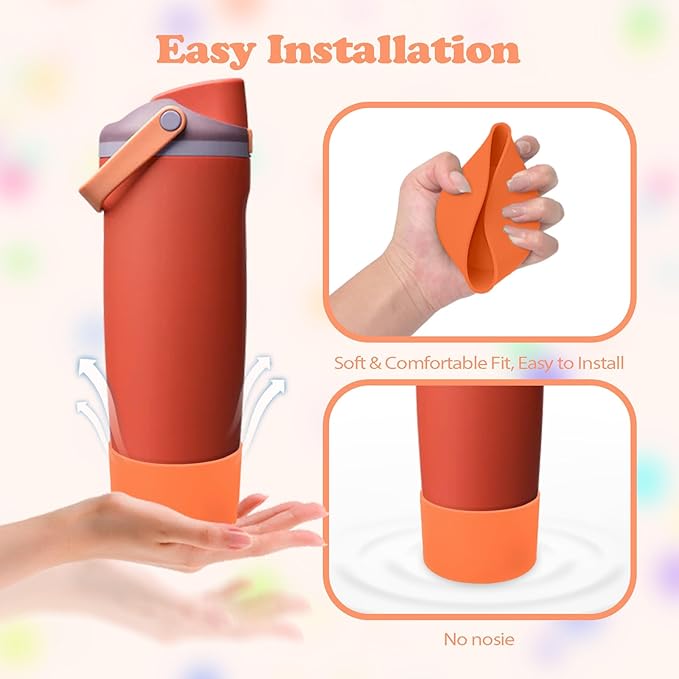 Silicone Boot for Owala 30oz & 40oz FreeSip Sway Bottles & Tumblers - Non-Slip, Scratch-Resistant, Stability Enhancer, Available in 12 Colors (Terracotta Sunset)