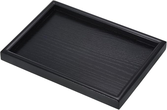 PATIKIL Wood Serving Tray 10x7 Inch Outer Base, Rectangular Decorative Platter for Home Decor Kitchen Table Candle Holder, Black