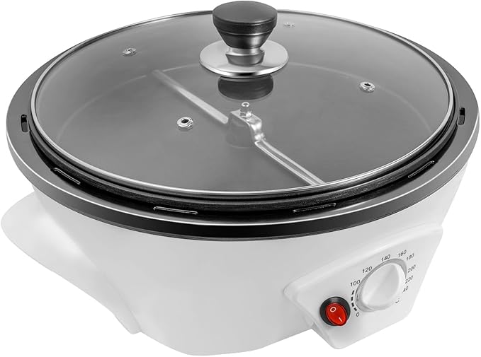 Coffee Bean Roaster Machine Electric Coffee Bean Roaster for Home Use 0-240℃ Temperature Adjustment for Coffee Bean Nut Peanut Non-stick Pot 110V