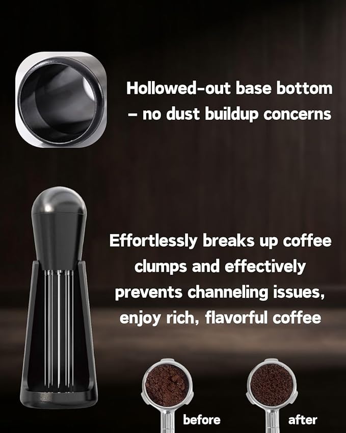 Espresso Tamper Double Spring Loaded 51/53mm with WDT Tool Espresso Accessories Kit, Stainless Steel Corrugated Base, Dosing Funnel, Tamper Mat (53mm)