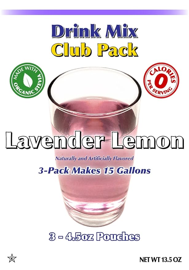 GramZero Lavender Lemon Zero Calorie Sugar Free Drink Mix, Great For Nutrition Club Loaded Tea, Stevia Sweetened