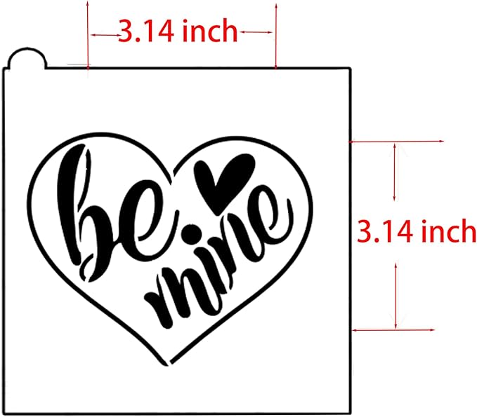Happy Valentine's Day Cookie Stencils Decorations Set, 12-Pack Reusable Valentine's Day Heart Love Designs for Baking Decoration Tools for Cookies, Royal Icing, Cakes, Coffee & Crafts