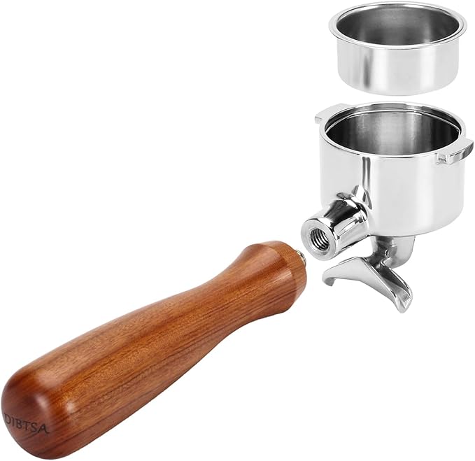 DIBTSA 51mm Espresso Portafilter Double Spouts 2 Ears Compatible with ECP35.31, EC0311, EP36.31,EC200, ECO310, EC410, ECZ351, EC152, EC341, EC330S, EC221