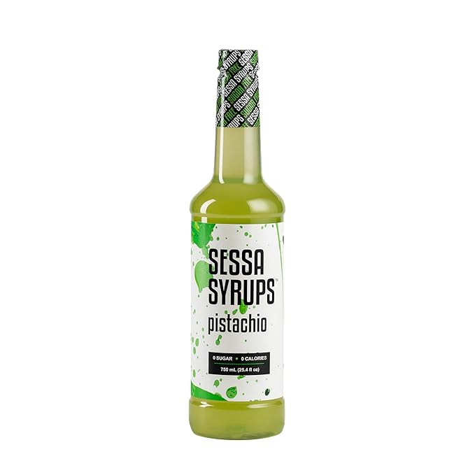 Sessa Syrups Sugar Free Pistachio Syrup - 25.4 Fl Oz - Keto-Friendly, Zero Calorie, Gluten-Free - For Coffee, Tea, Cocktails, and More