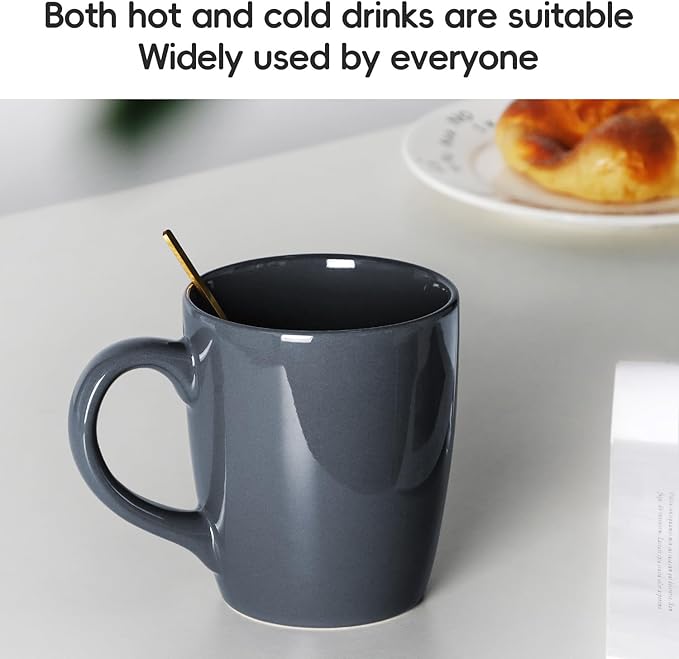 Smilatte 20 OZ Large Coffee Mug, Nice Ceramic Boss Tea Cup with Big Handle for Dad Men Women, Unique Style For Any Kitchen, Pure Gray