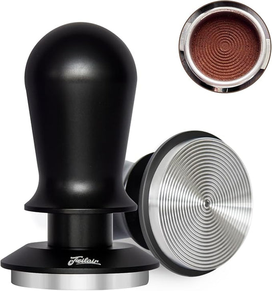 Feilair 58.35mm Espresso Tamper, 3 Spring Loaded Tamper, Espresso press tool with Ripple Base, Self Leveling Tamper for Barista, Compatible with 58mm Breville, Gaggia Bottomless Portafilter