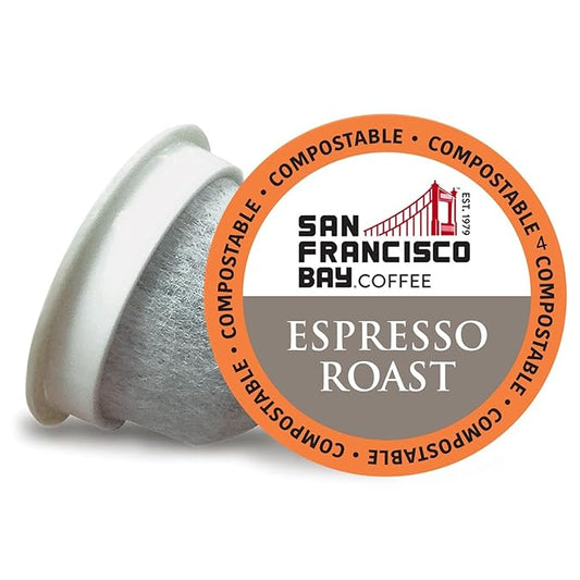 San Francisco Bay Compostable Coffee Pods - Espresso Roast (120 Ct) K Cup Compatible including Keurig 2.0, Dark Roast