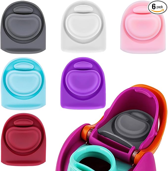 6 Pcs Replacement Seal Stopper Compatible with Owala FreeSip 16oz 32oz,Bottle Top Gasket Lid for Owala 16/19/24/32/40oz Seal Mouth Cap Silicone Stopper Parts Insert Accessories（6 colors 2）