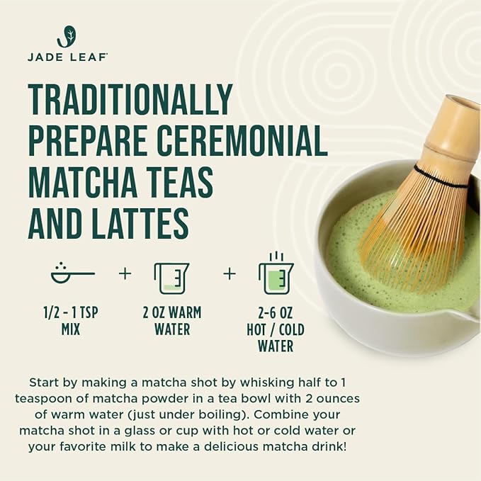Jade Leaf Matcha Ceremonial Grade Matcha Green Tea Powder - Authentic Japanese Origin - Artisanal Teahouse Edition Premium First Harvest (1 Pound Bulk Pouch)