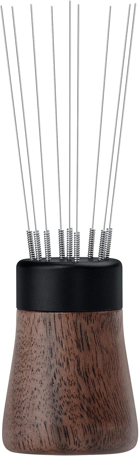 Normcore WDT Tool V2, 9 Prong 0.23mm Espresso Distribution Tool, Weiss Distribution Technique, Magnetic Coffee Stirrer with 16 Extra Needles, American Walnut Wood Handle