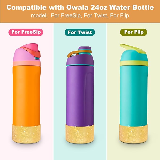 Silicone Boot for Owala Water Bottle 24 oz 32 oz 40 oz, Anti-Slip Protective Sleeve for FreeSip/Twist/Flip Stainless Steel Water Bottles Accessories