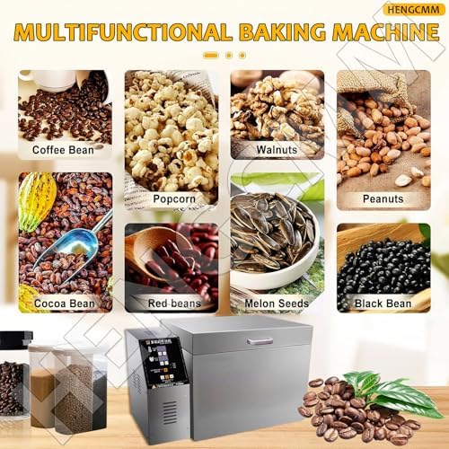 Commercial Electric Coffee Bean Roaster Machine, Industrial Drum Roaster for Nuts, Peanuts, Cashews & Chestnuts - High Capacity Roasting Equipment